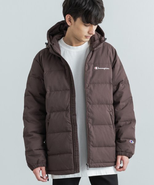 Champion チャンピオン ダウンジャケット メンズ レディース アウター Basic ベーシック フード パーカー 防寒 防風 無地 シンプル カジュアル ロッキーモンロー Rocky Monroe D Fashion