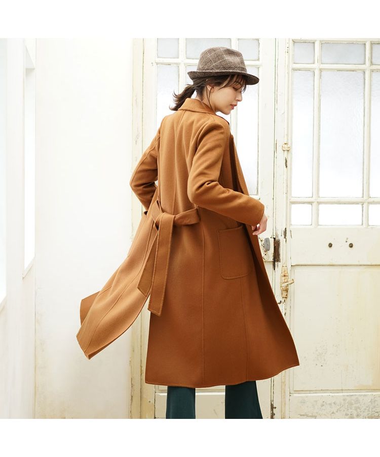 美品 ロングコート チェスターコート ダブル マキシ丈 カシミヤ