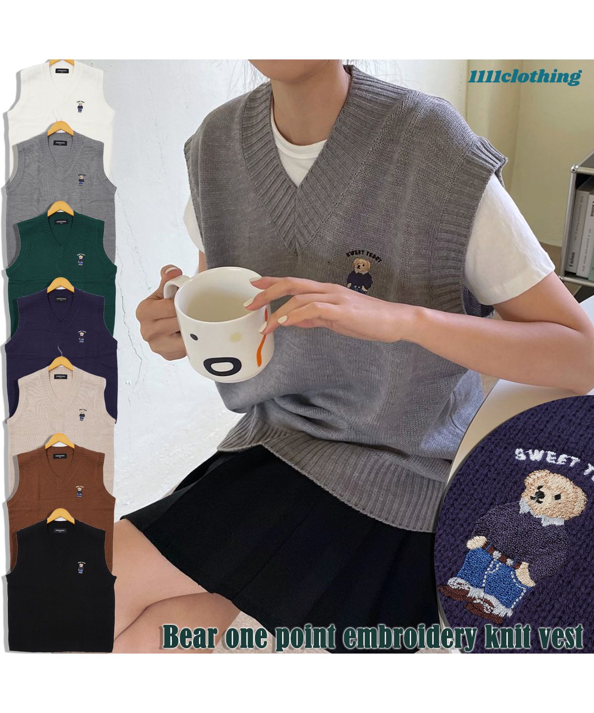 ワンフォークロージング 1111clothing ニットベスト メンズ ワンフォークロージング 1111clothing ニットベスト メンズ