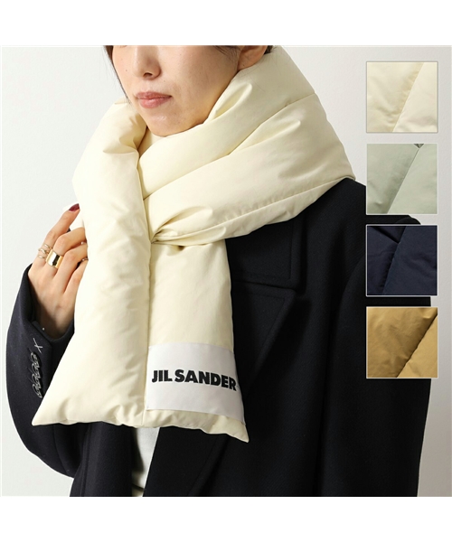 ジルサンダー訳あり激安 ジルサンダーダウンマフラー ネイビー JIL SANDER