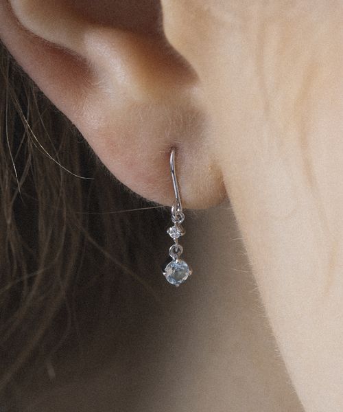 ヨンドシー 4℃ K10WGアクアマリンピアス(000775361) | 4℃(4 ヨンドシー 4℃ K10WGアクアマリンピアス(000775361) | 4℃(4