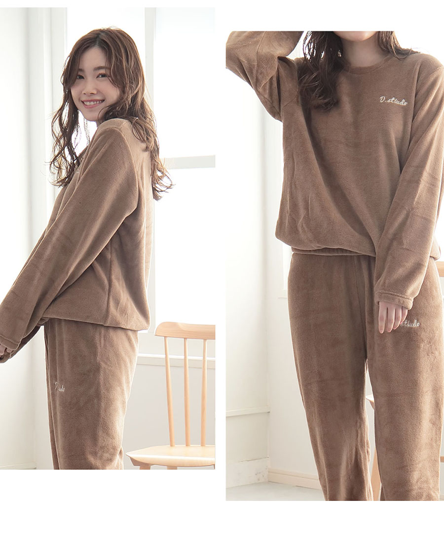 新品！秋冬新作続々！可愛いフリル暖かいふわふわパジャマ(ピンク) ピンクピンクピンク PINK PINK PINK ふわふわあったか高保湿上下