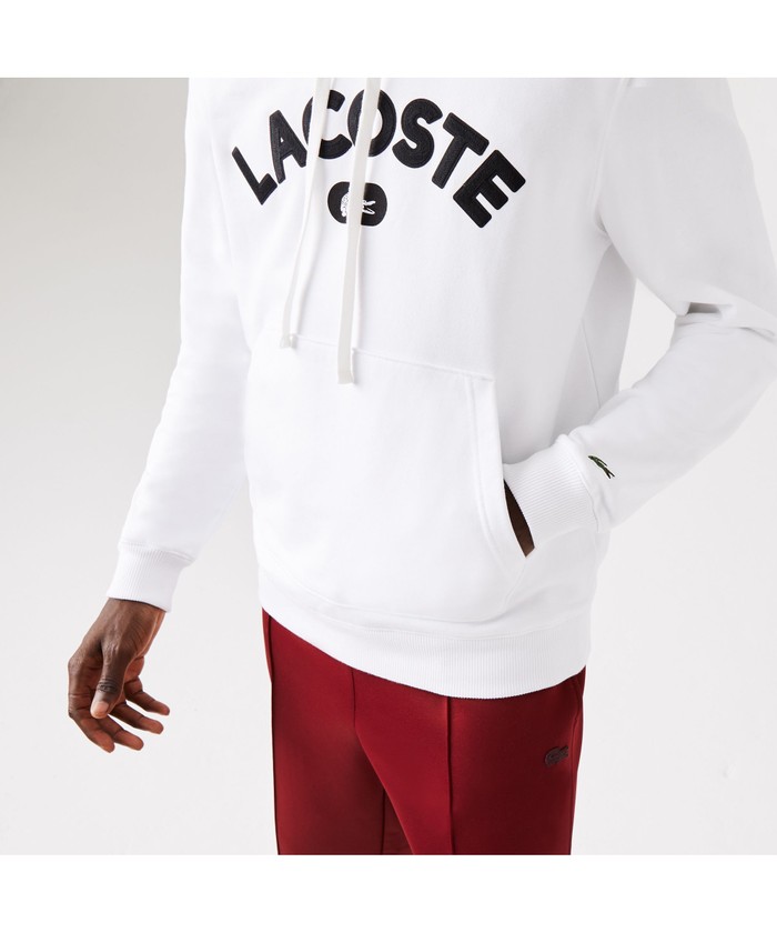 ★LACOSTE★ロゴ プリント フード スウェットシャツ ラコステ LACOSTE ロゴプリントフードスウェットシャツ （グレー