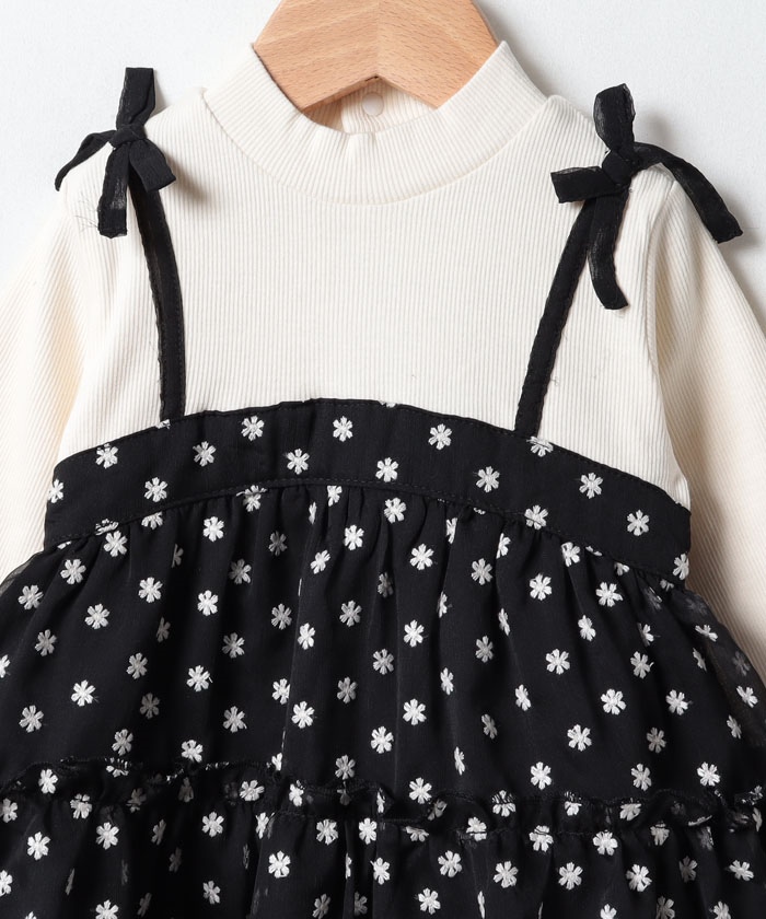 極美品✨pom ponette リバティプリント ドッキングワンピース M