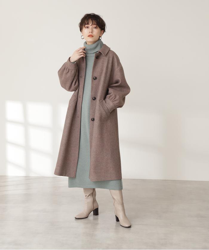 i　エヌナチュラルビューティベーシック テックウールステンカラーコート セール 60%OFF】テックウールステンカラーコート(504405185
