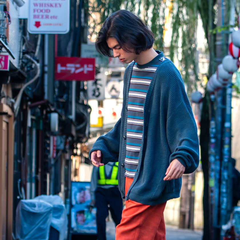 セール9%OFF】ビッグシルエットボタンカーディガン メンズ ニット 畦 ...