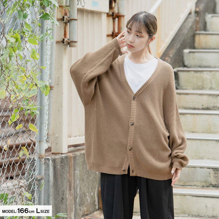 セール9%OFF】ビッグシルエットボタンカーディガン メンズ ニット 畦 ...