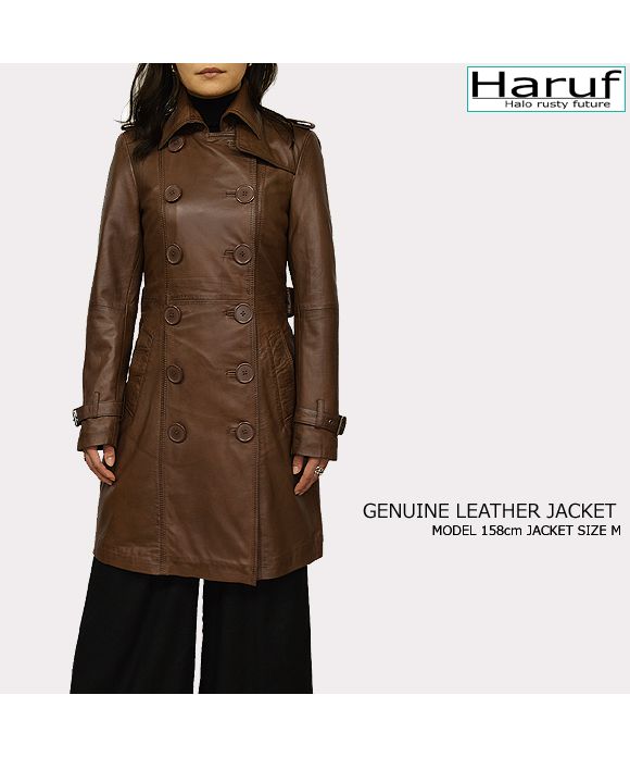 ハルフ Haruf トレンチコート レザーコート レディース 本革 ハルフ Haruf トレンチコート レザーコート レディース 本革