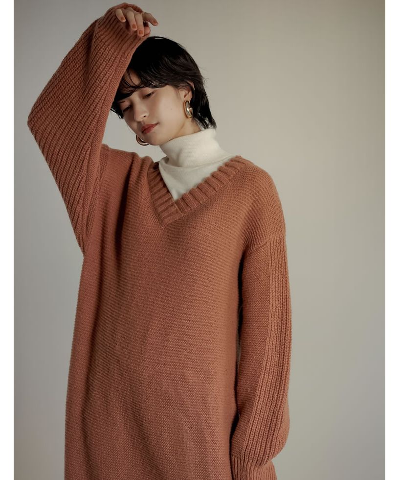 ACNE STUDIOS DEKA L WOOL ニット ワンピース 茶色 新品 直営の通販