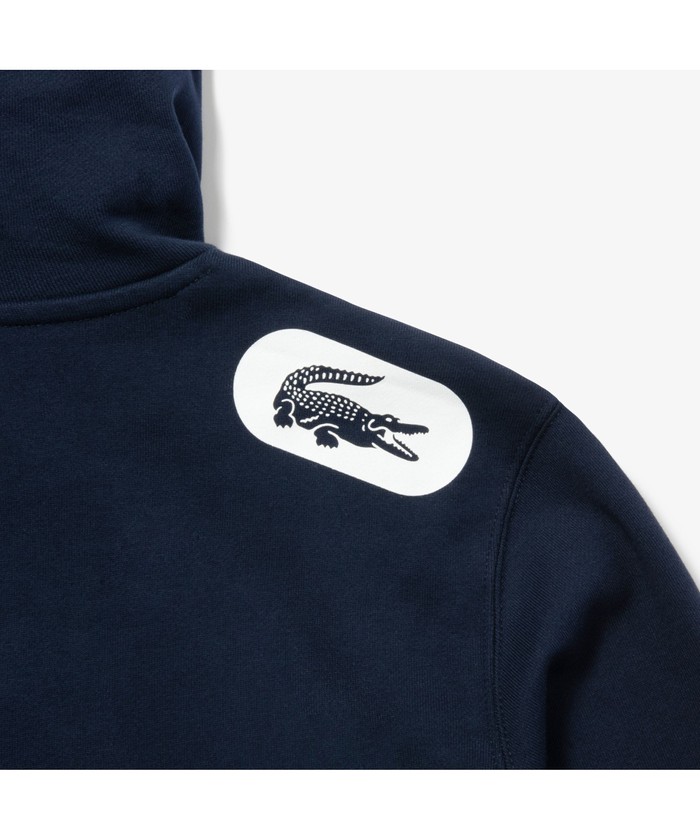 セール】ラコステ LACOSTE ロゴプリントフードスウェットシャツ