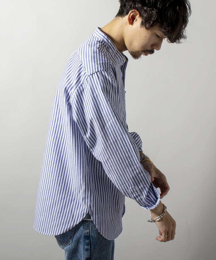 セール 40%OFF】ハーフプラケット バンドカラーオックスシャツ