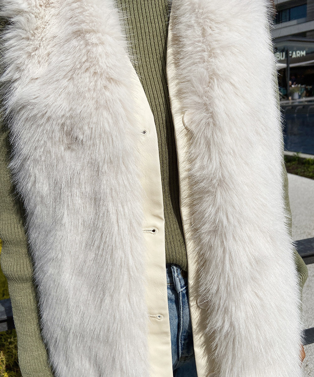 イタリア発*HAFESDD*厚手フェイクファーコート/紳士高級PUレザー*防寒性*保温性に優れ/裏ファーボア/フード着脱可能/黒/56(XXL程度) イタリア発*HAFESDD*紳士高級レザー 大人の雰囲気 厚手フェイクファー