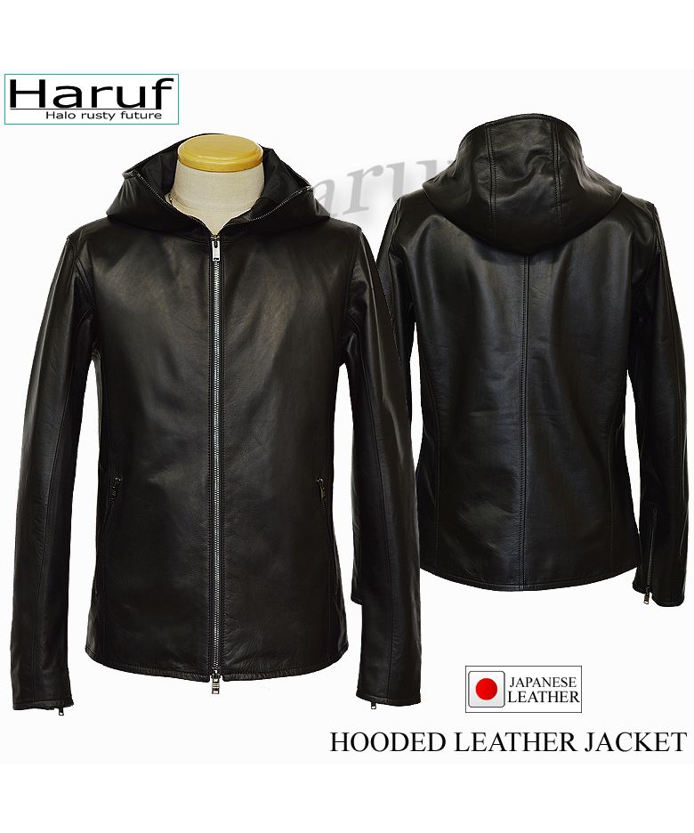 ハルフ Haruf 本革 フード付きレザージャケット ライダース ハルフ Haruf 本革 フード付きレザージャケット ライダース