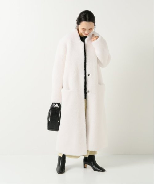【HBRAND/エイチブランド】 フェイクムートンロングコート