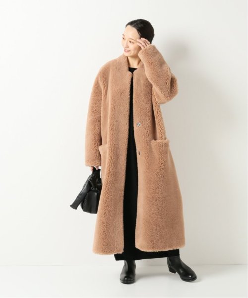 【HBRAND/エイチブランド】 フェイクムートンロングコート