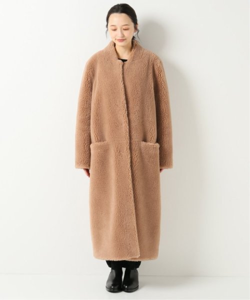 【HBRAND/エイチブランド】 フェイクムートンロングコート