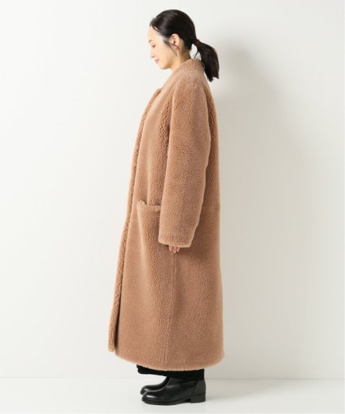 【HBRAND/エイチブランド】 フェイクムートンロングコート