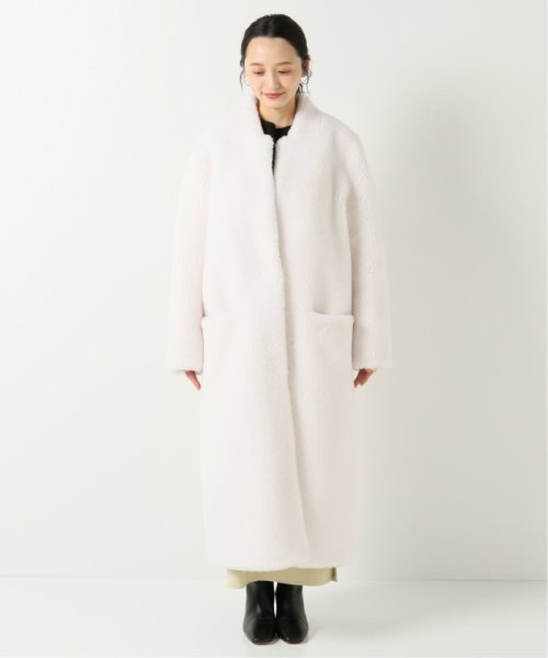 【HBRAND/エイチブランド】 フェイクムートンロングコート