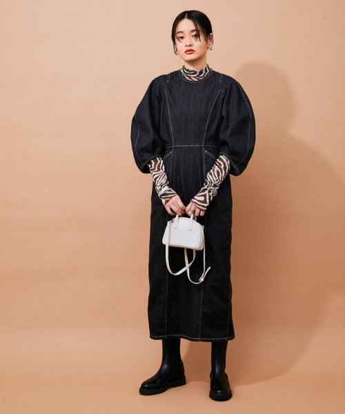 ラウンドスリーブデニムワンピース アダム エ ロペ Adam Et Rope D Fashion
