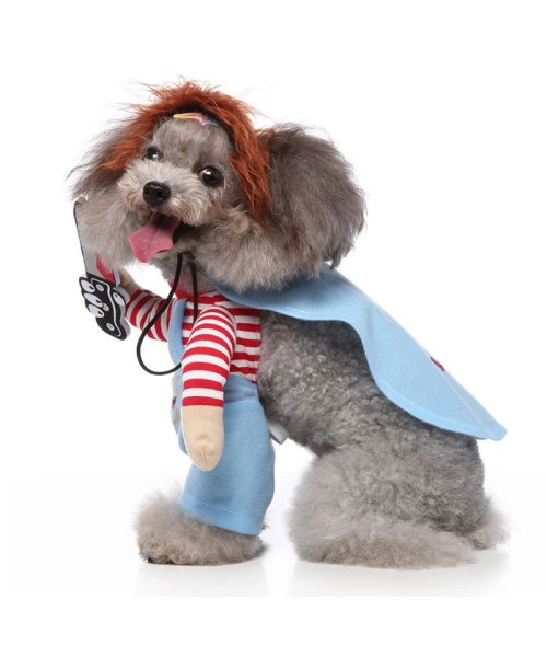 セール 犬服 ドッグ コスプレ チャッキー ハロウィン 犬用 コスチューム 小型犬 中型犬 クララキッズ Clarah Kids D Fashion