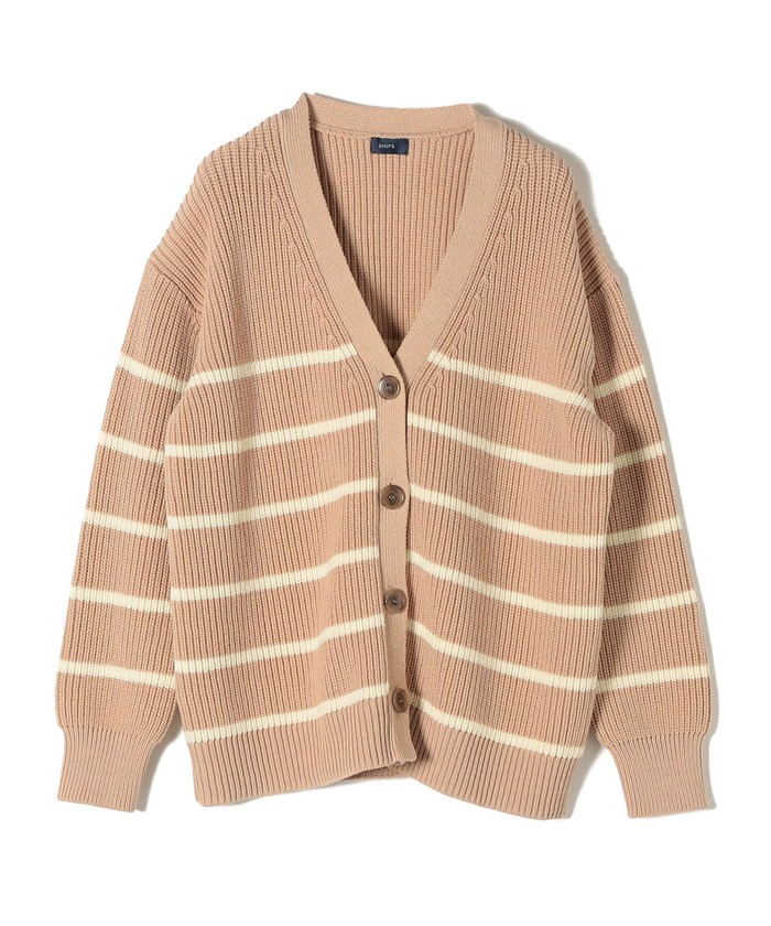 セール】*〈手洗い可能〉コットンボーダーカーディガン