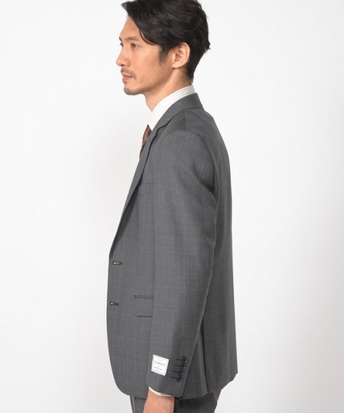 ＜伊REDA（レダ）＞グレンチェック柄アクティブスーツ／別売りベストあり／2ピースビジネスセットアップスーツ