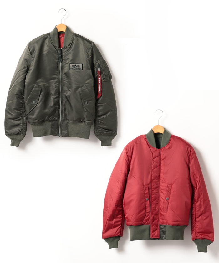 ALPHA INDUSTRIES◆×アーバンリサーチ/MA-1/フライトジャケット/カーキ/ナイロンジャケット/TA1317-8003
