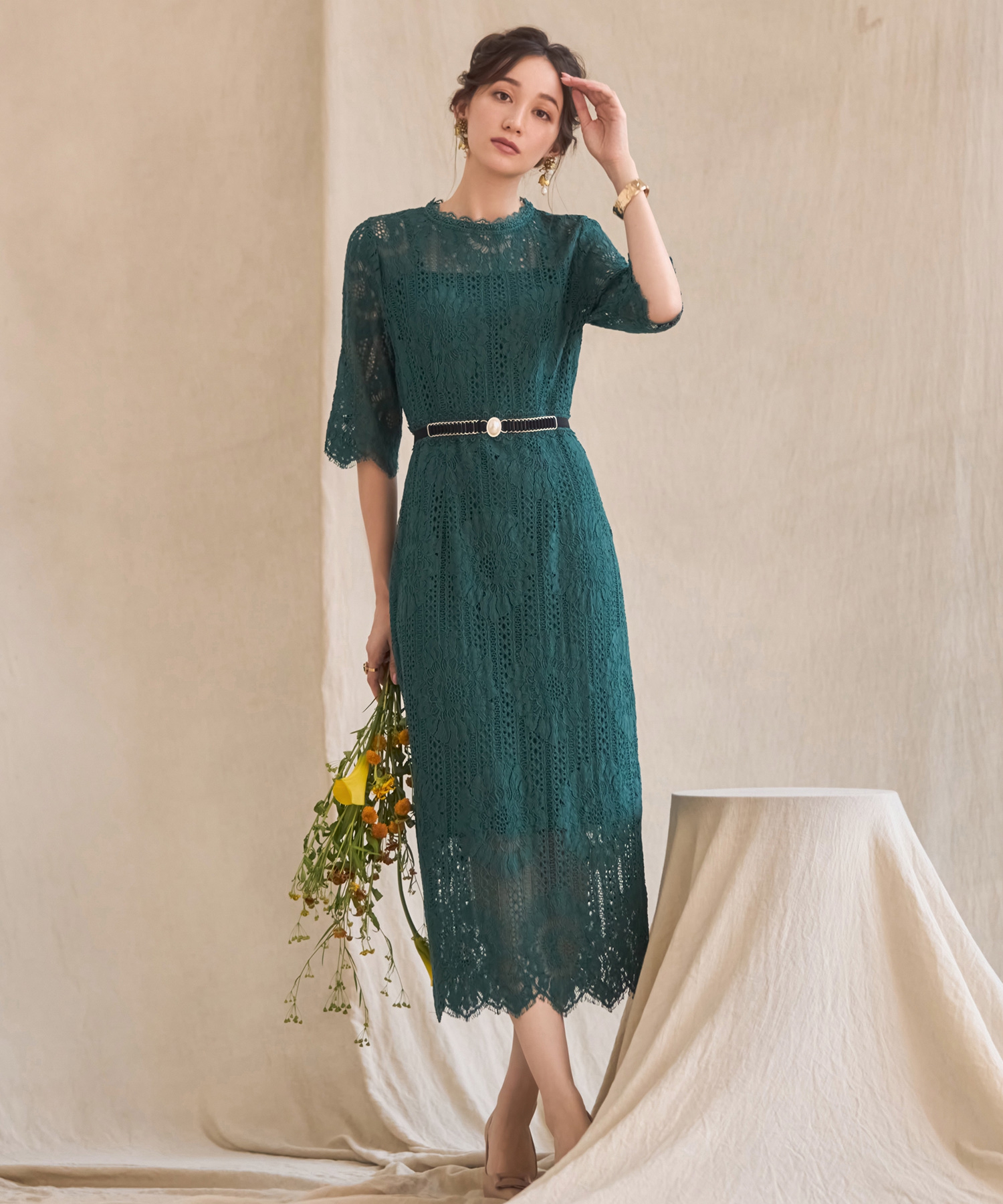 セール】ドレスプラス DRESS+ タイトシルエットのミモレ丈