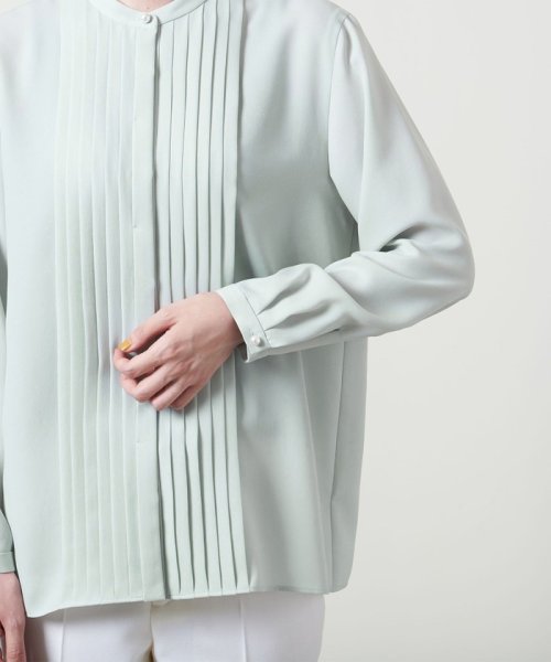 ＜UNITED ARROWS＞PL/BTN タック ブラウス B †