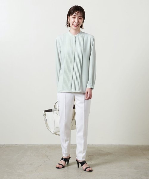 ＜UNITED ARROWS＞PL/BTN タック ブラウス B †