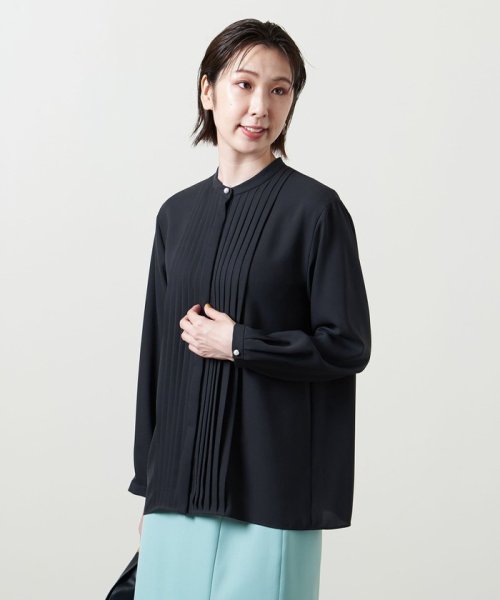 ＜UNITED ARROWS＞PL/BTN タック ブラウス B †