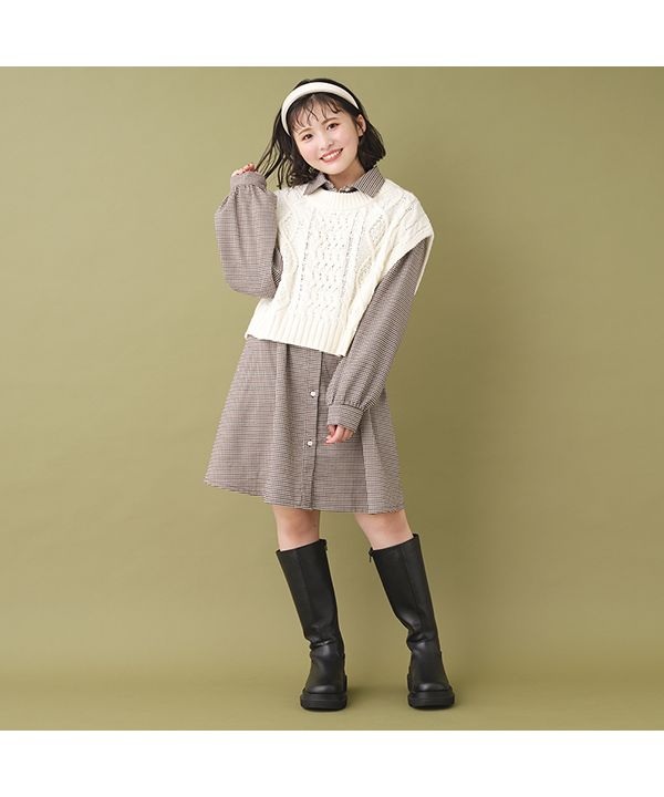 セール 50%OFF】チェックシャツワンピース(504405665