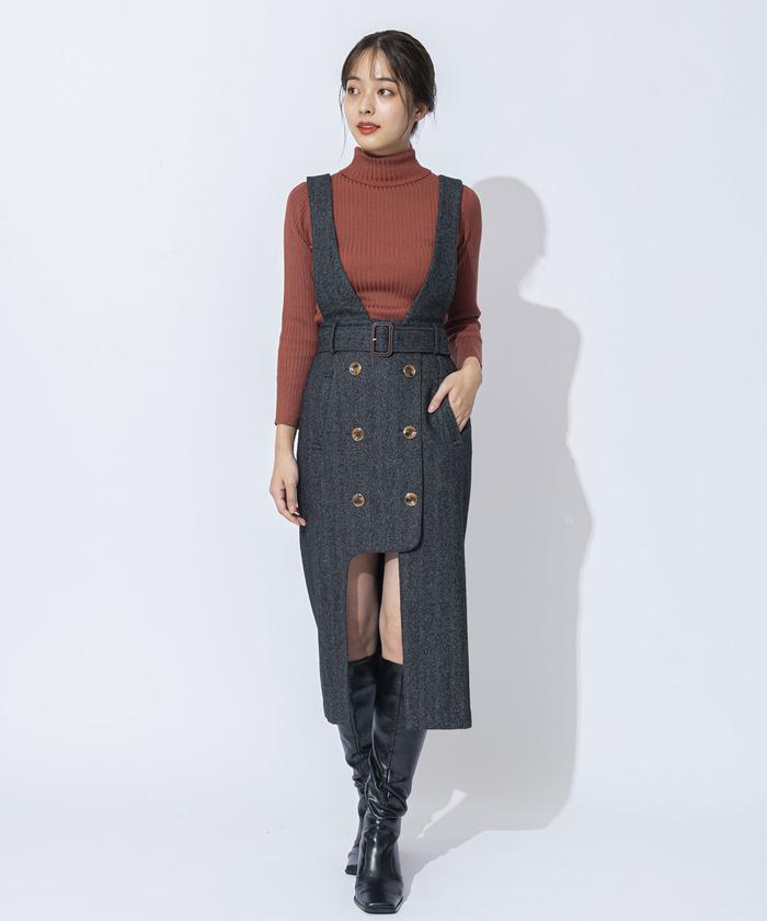 定価3.3万✨ティアラ♡リネンMIXジレ ロングジレ　金ボタン　ダブル　現行タグ ダブルボタン ロング丈 レザー コート | レディースファッション