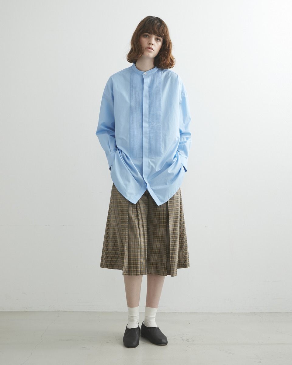 BIG TUCK UP NO COLLAR PIN TUCK SHIRT(504438395) | トラディショナル