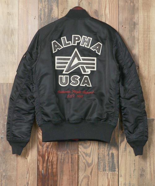 ALPHA TA0197 MA-1 フライトジャケット FULL PTACHED ALPHA（アルファ）の「ALPHA アルファ TA0197 MA-1 フライト