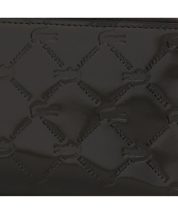 ラコステ LACOSTE エナメルレザーロングジップウォレット