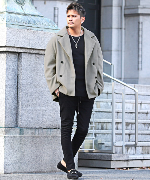 ラグスタイル LUXSTYLE ストレッチメルトンルーズPコート