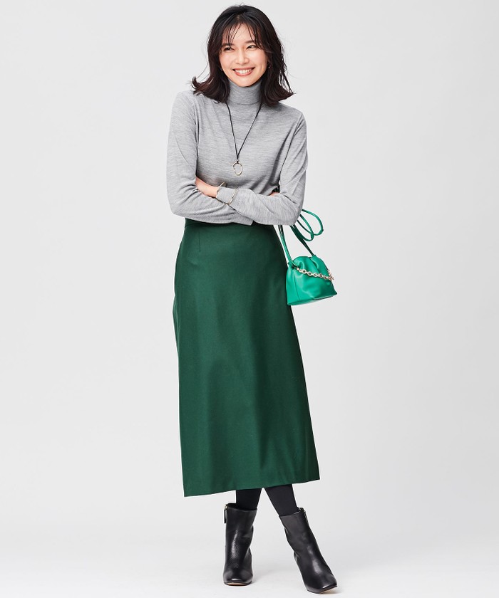 WEB限定】ファインウールフランネル スカート
