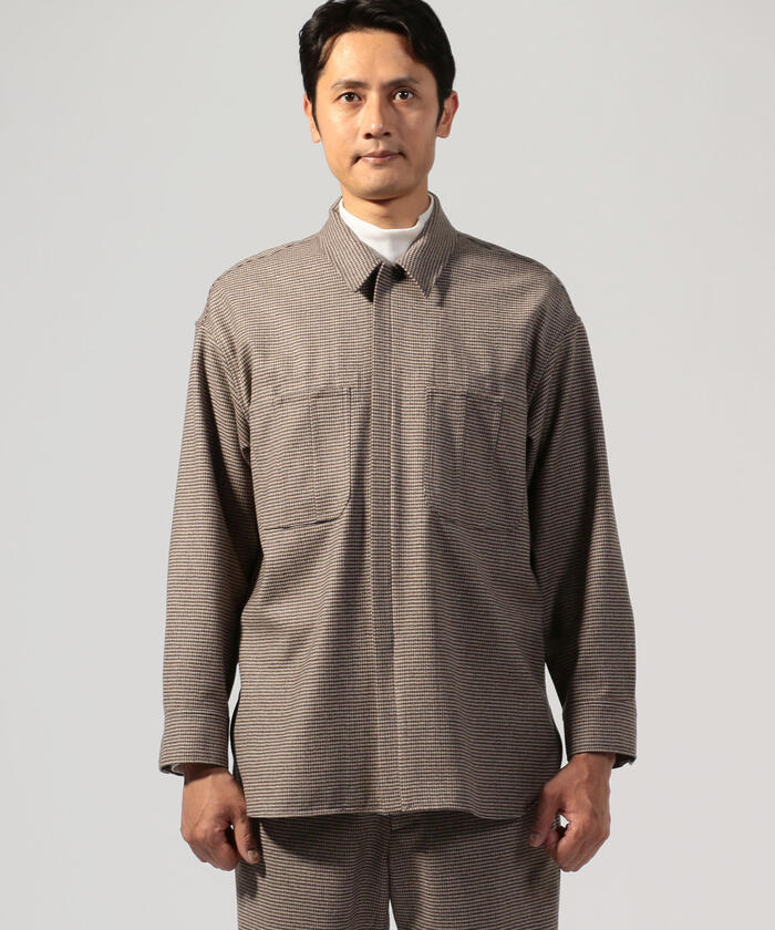 セール 40%OFF】ウールサキソニー ガンクラブチェック 2ポケットシャツ