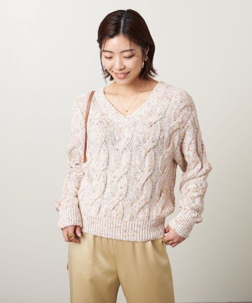 ＜UNITED ARROWS＞ミックス ビッグ ケーブル ニット W†