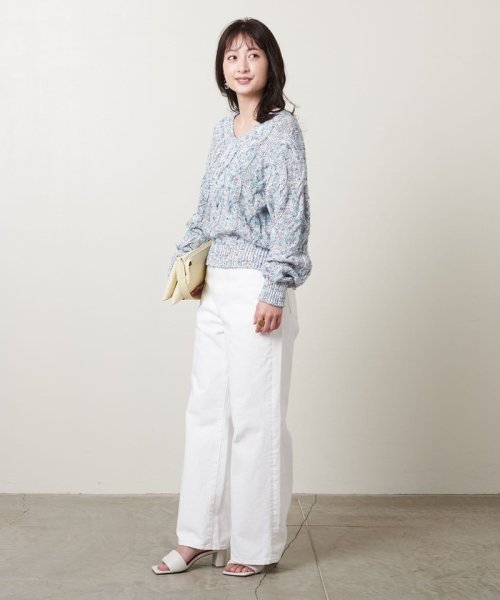 ＜UNITED ARROWS＞ミックス ビッグ ケーブル ニット W†