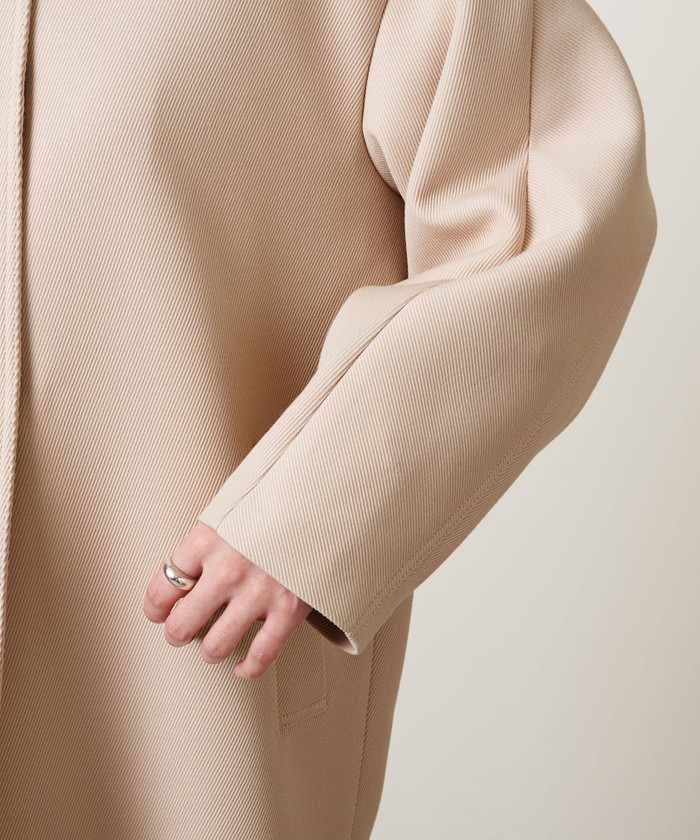 UNITED ARROWS＞ツイル ノーカラー ミドルコート B†