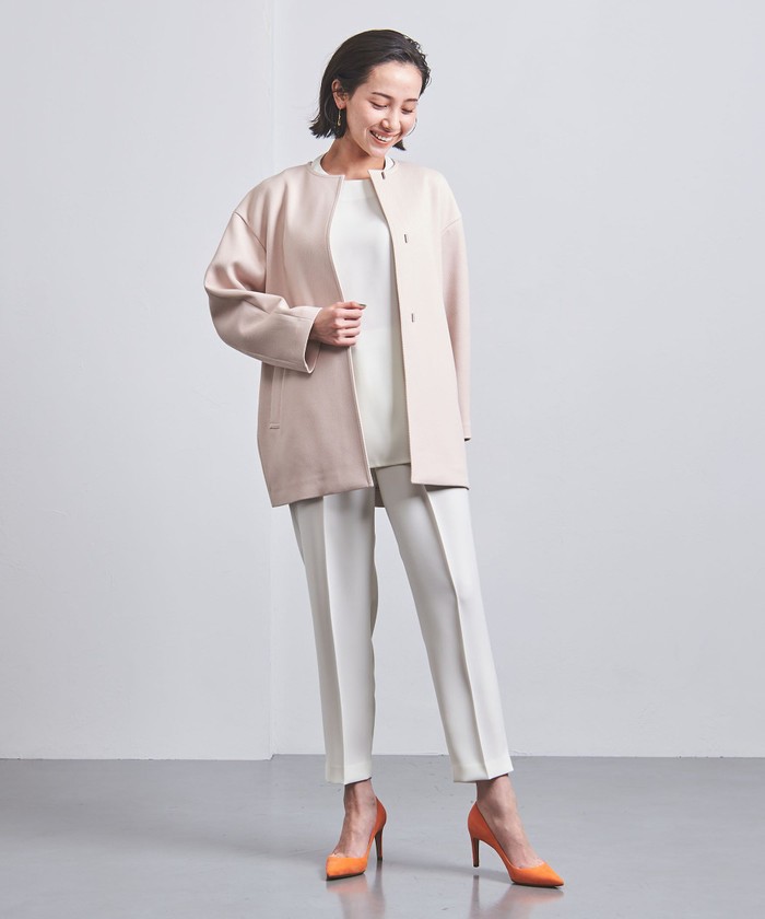 【美品】UNITED ARROWS ツイル ノーカラー　 ミドルコート UNITED ARROWS（ユナイテッドアローズ）の「＜UNITED ARROWS
