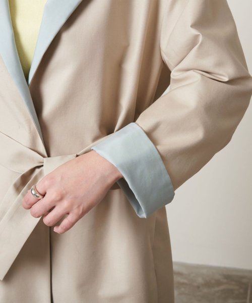 ＜UNITED ARROWS＞C/P バイカラー コート B †