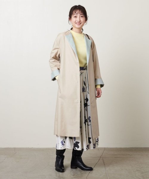 ＜UNITED ARROWS＞C/P バイカラー コート B †
