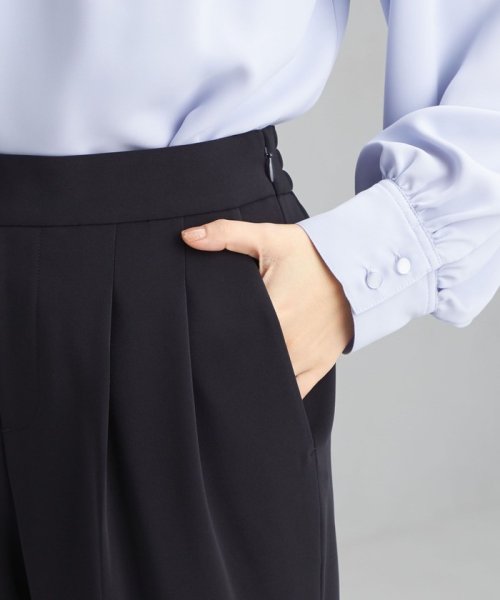 パウドレ テーパード パンツ ブラック ネイビー －ウォッシャブル・ストレッチ・防シワ－ ◇No01◇