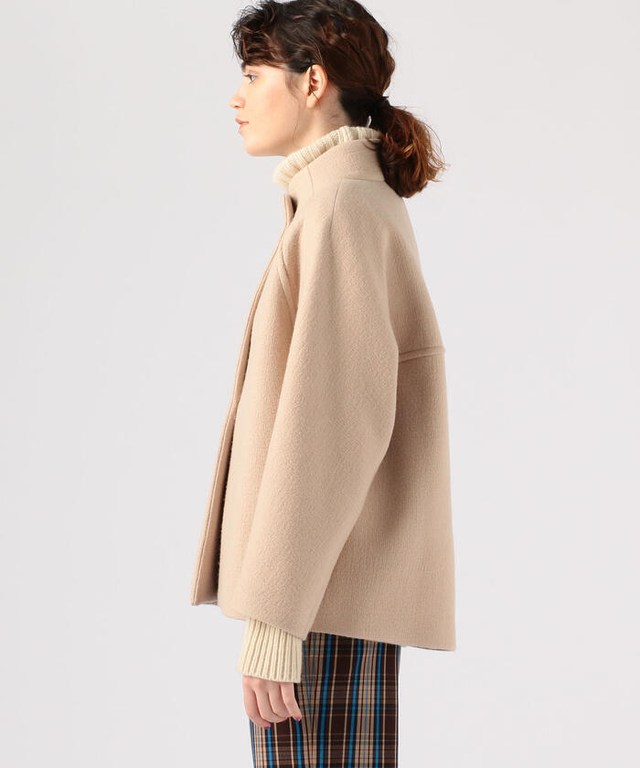 セール 30%OFF】リップルメルトン スタンドカラーショートコート セール 30%OFF】リップルメルトン スタンドカラーショートコート