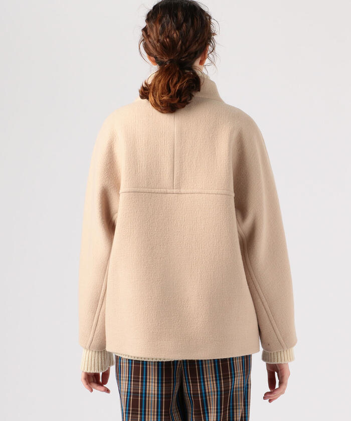 セール 30%OFF】リップルメルトン スタンドカラーショートコート セール 30%OFF】リップルメルトン スタンドカラーショートコート