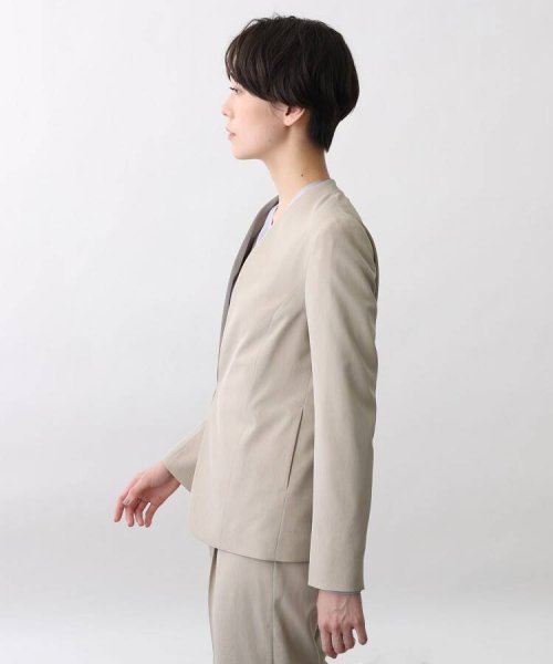 【洗える】ナチュラル ノーカラージャケット