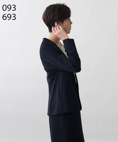 【洗える】ナチュラル ノーカラージャケット